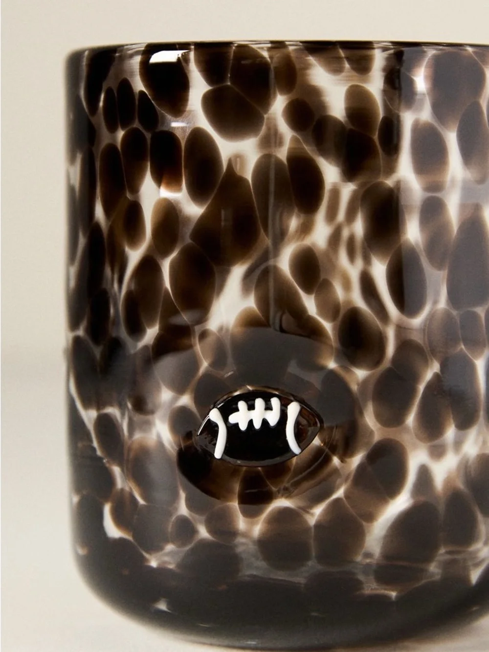 Anthropologie Sports Icon Juice Glass Football- Black , New in Box